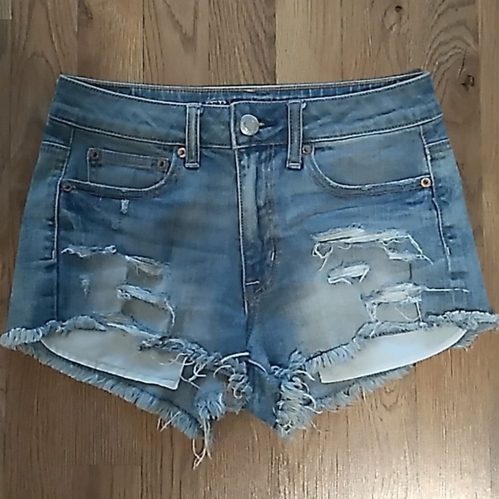 American Eagle Stretch, Distressed Jean Shorts. Size 2